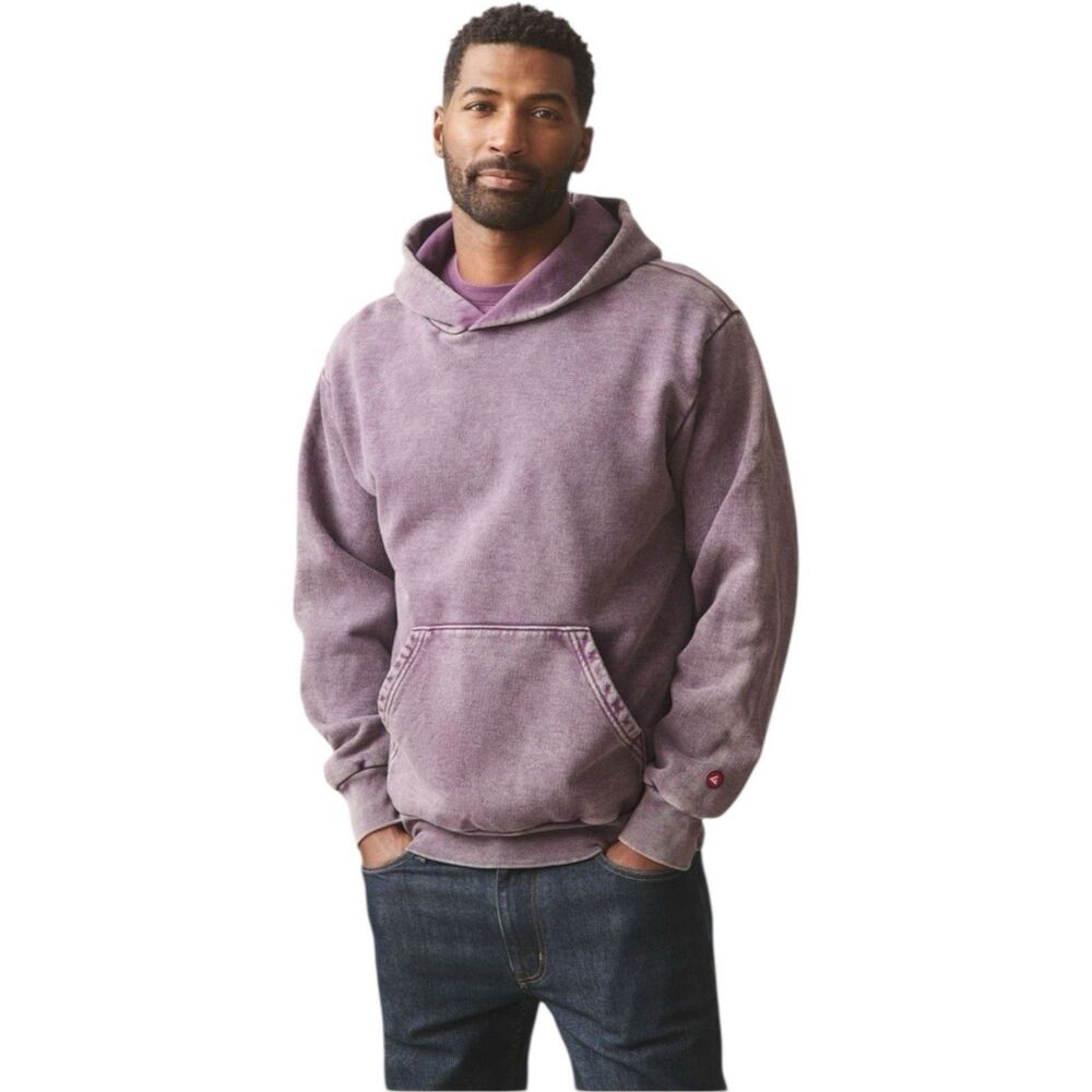 American Giant Vintage Pullover Unisex XS Italian Plum Mineral Wash Hoodie NWT - Picture 2 of 11